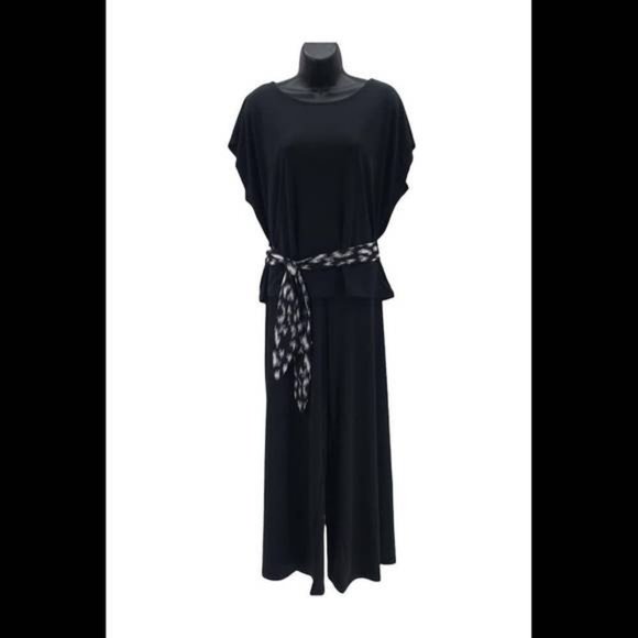 NWT G BY GIULIANA 3-PIECE TOP, BOTTOM & SCARF BELT SET BLACK MEDIUM - Picture 1 of 13